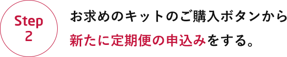 お求めのキットのご購入ボタンから新たに定期便の申込みをする。