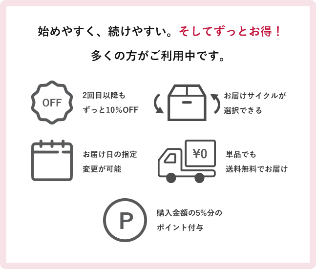 始めやすく、続けやすい。そしてずっとお得！
              多くの方がご利用中です。