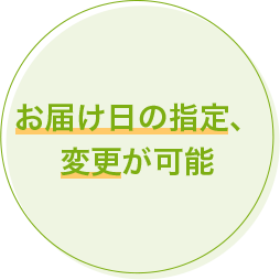 お届け日の指定、変更が可能